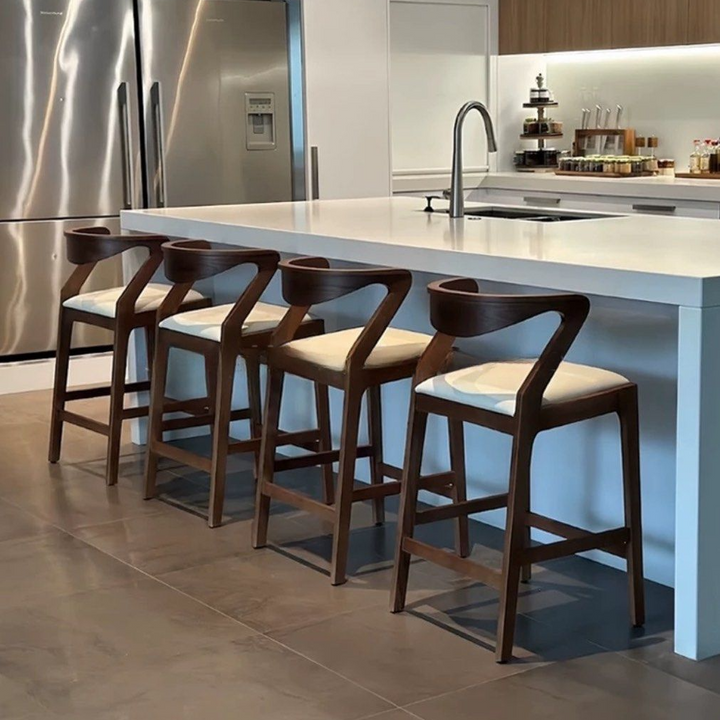 EMA Modern Solid Wood Bar Stool