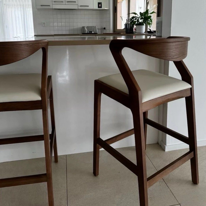EMA Modern Solid Wood Bar Stool