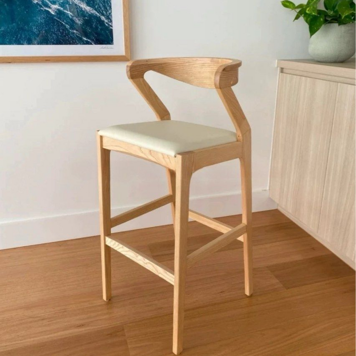 EMA Modern Solid Wood Bar Stool