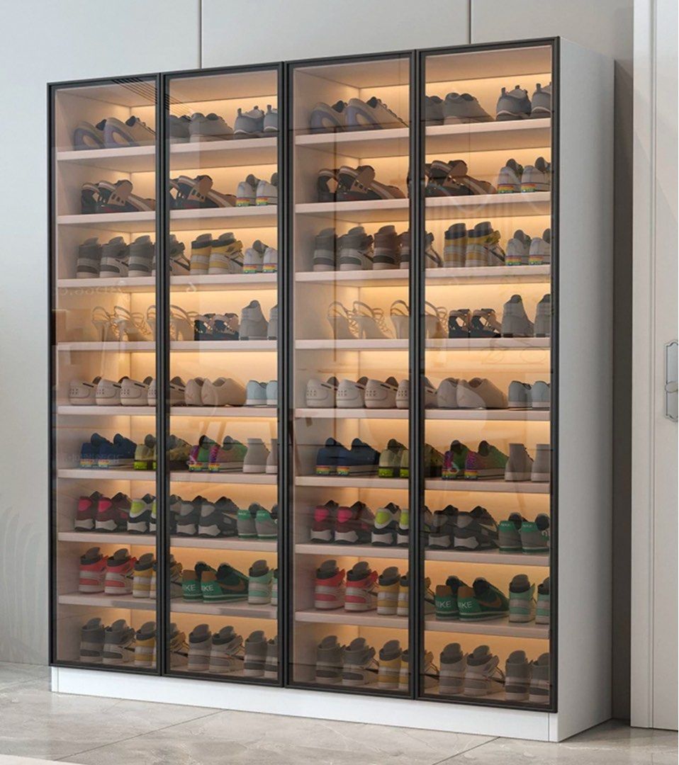 PHILIP Modern Glass Shoe Cabinet
