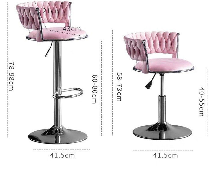 RENEE Modern Velvet Bar Stool