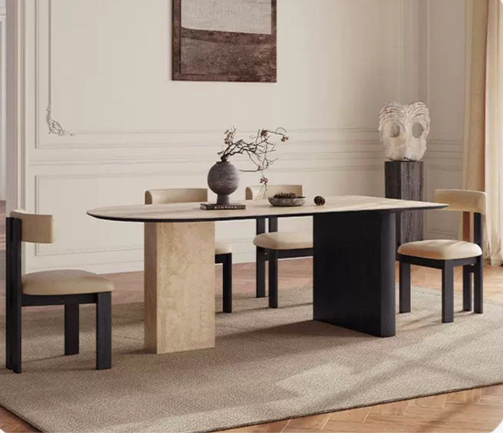 BILLIE Modern Travertine Dining Table
