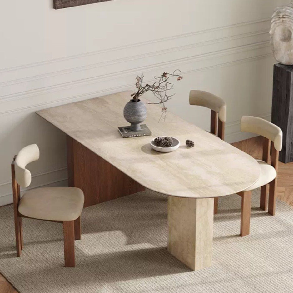 BILLIE Modern Travertine Dining Table
