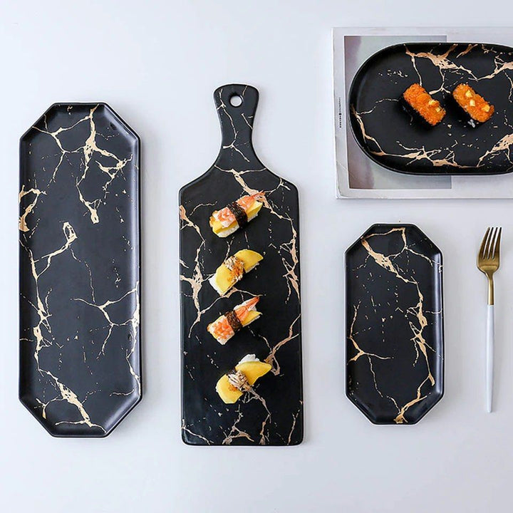 QUINTON Marble Ceramic Sushi Plate - Radical Homes Singapore