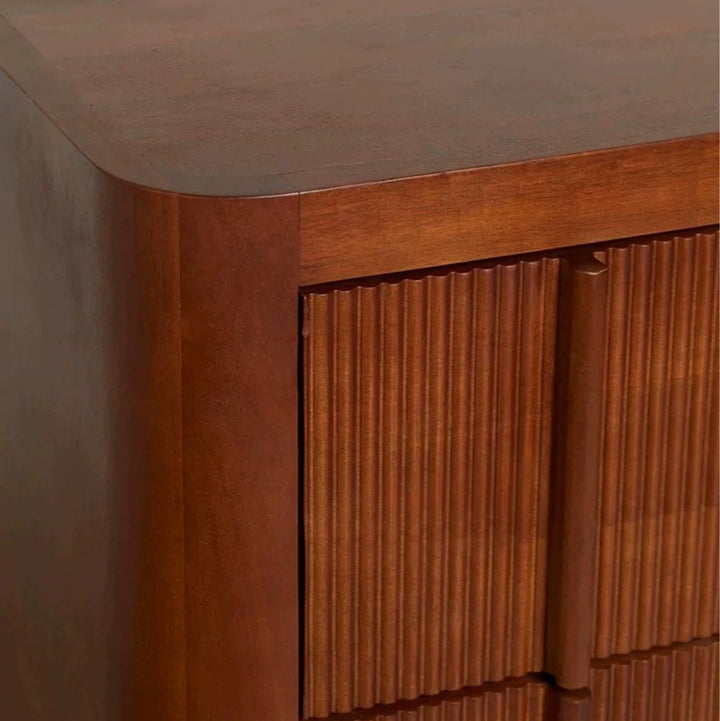 SAE Modern Fluted Solid Wood Chest Of Drawers