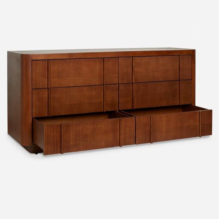 SAE Modern Fluted Solid Wood Chest Of Drawers