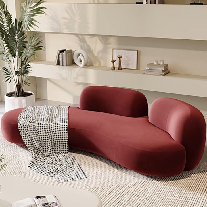 ODRINA French Curved Velvet Sofa