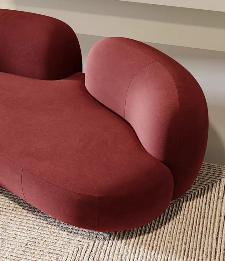 ODRINA French Curved Velvet Sofa