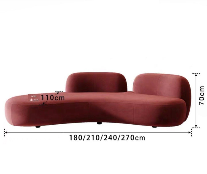 ODRINA French Curved Velvet Sofa