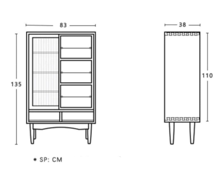 STRADA Wood Bookcase With Chalkboard