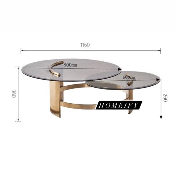 MILLER Modern Tempered Glass Coffee Tables