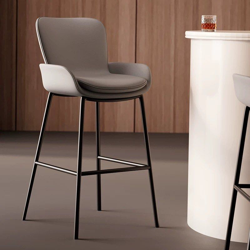 ESTELIA Modern Leather Bar Stool