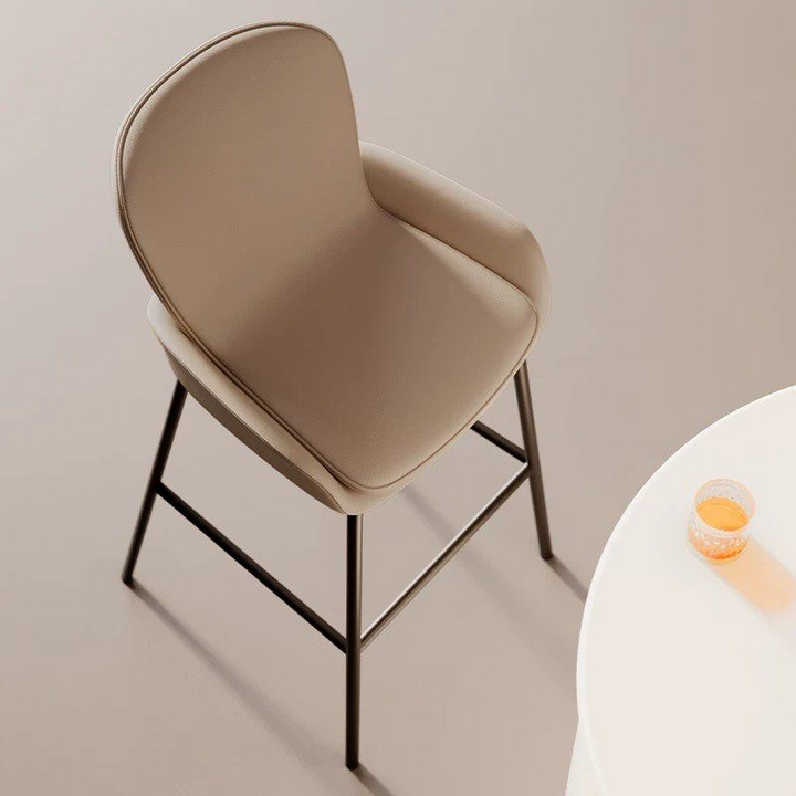ESTELIA Modern Leather Bar Stool