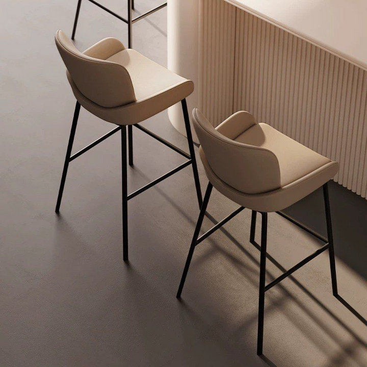 ESTELIA Modern Leather Bar Stool
