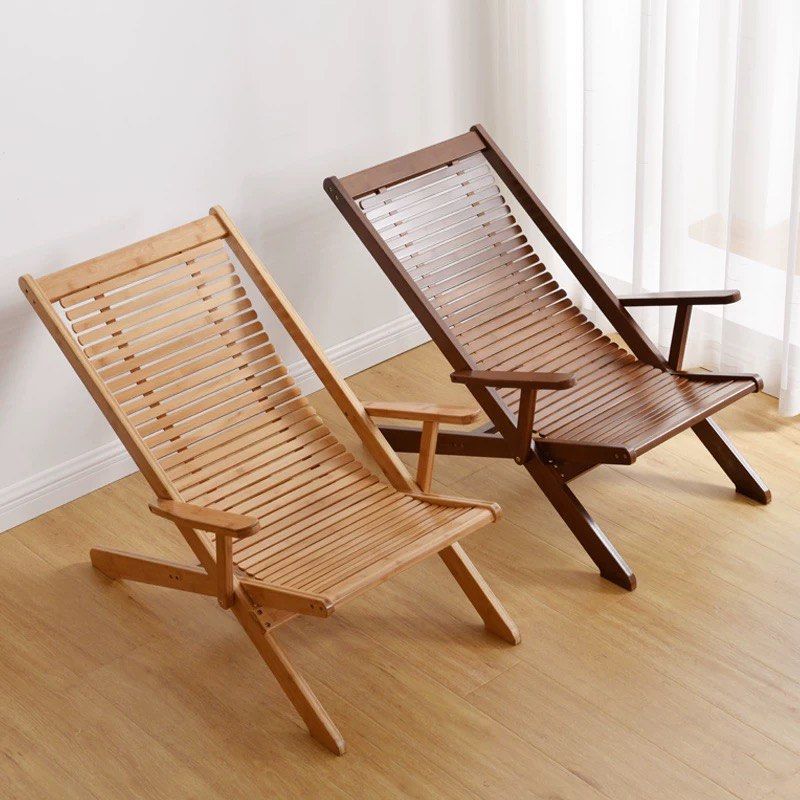 REGON Japanese Solid Wood Recliner Armchair