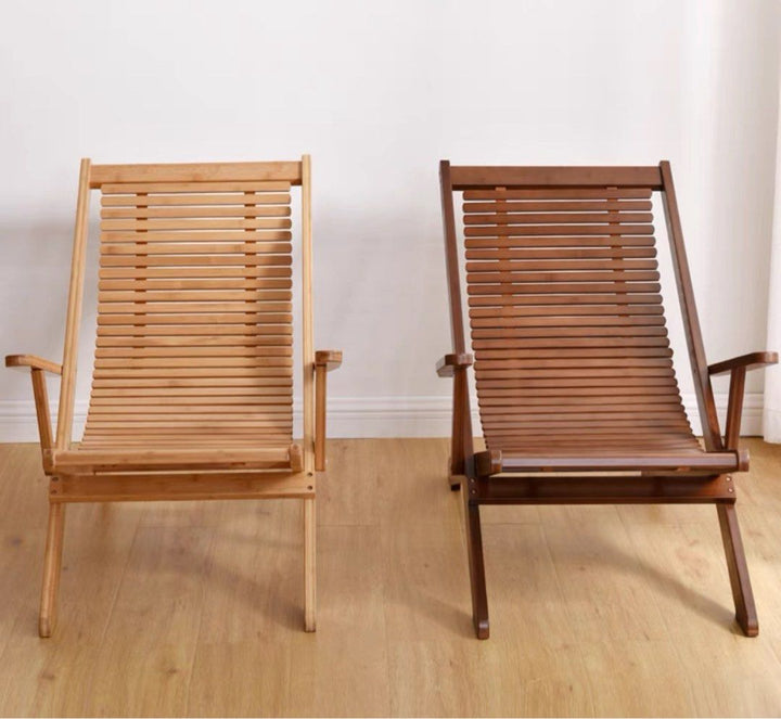 REGON Japanese Solid Wood Recliner Armchair