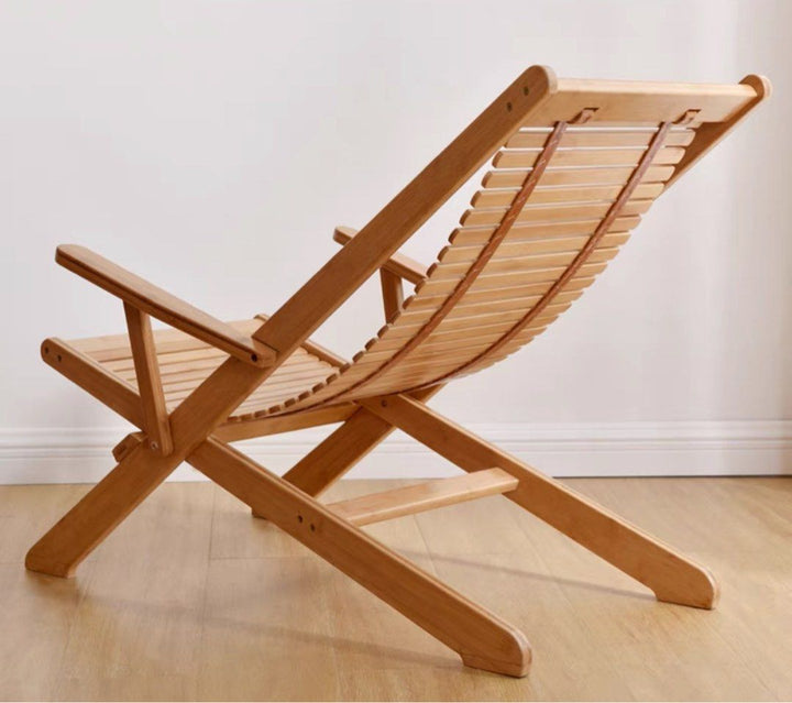 REGON Japanese Solid Wood Recliner Armchair