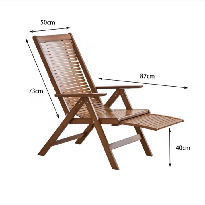 REGON Japanese Solid Wood Recliner Armchair