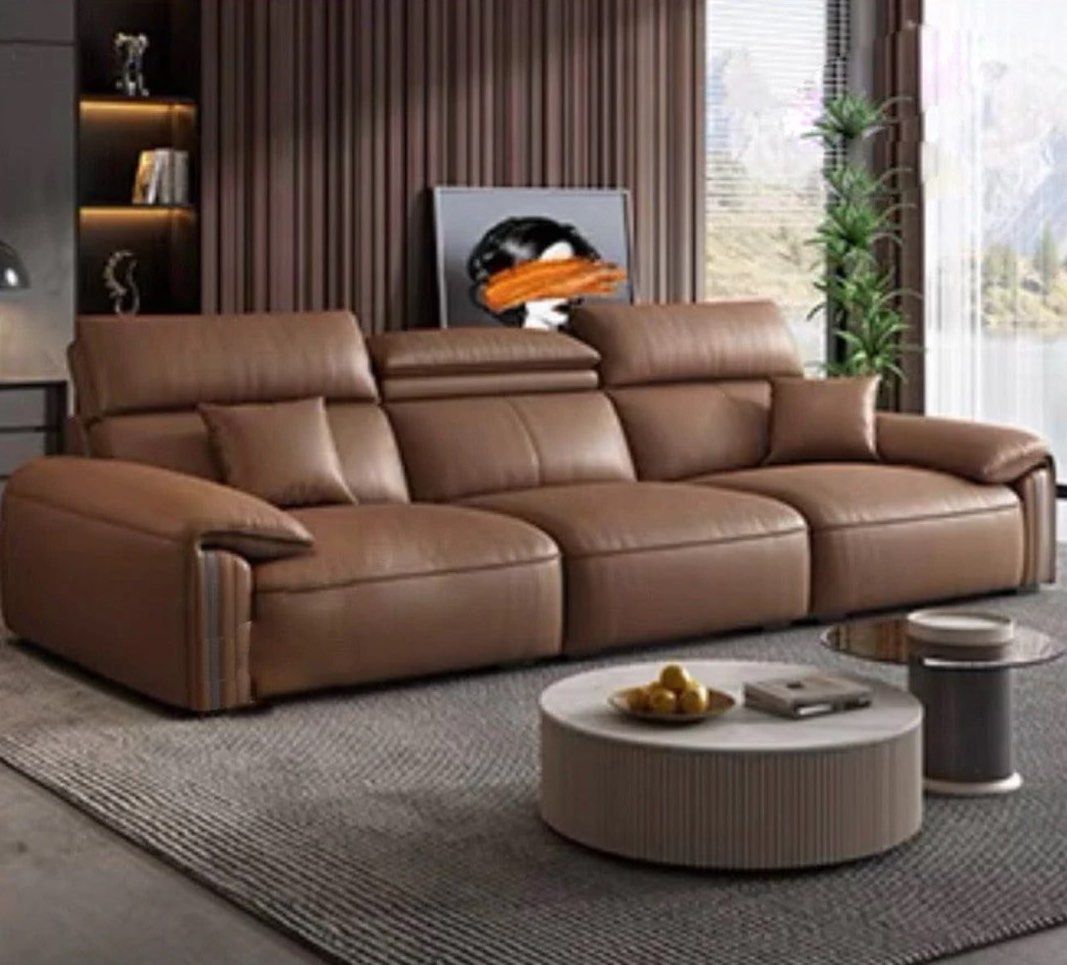 ZAVARI Modern Leather Sectional Sofa