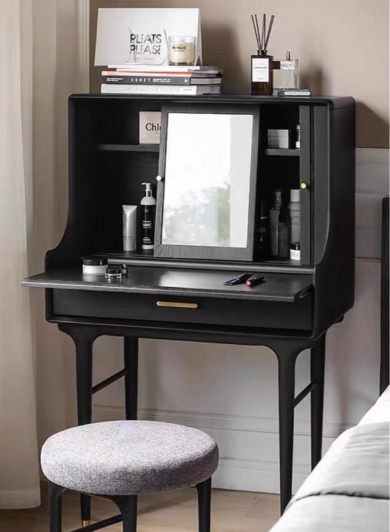 REMES Rustic Solid Wood Vanity Table