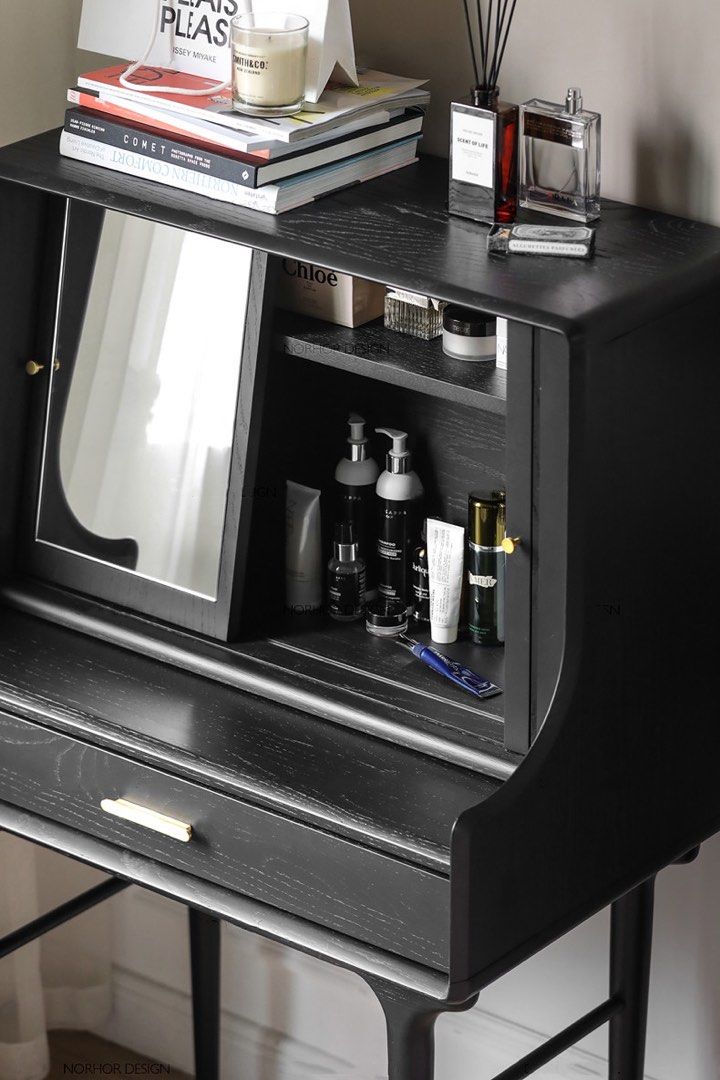 REMES Rustic Solid Wood Vanity Table