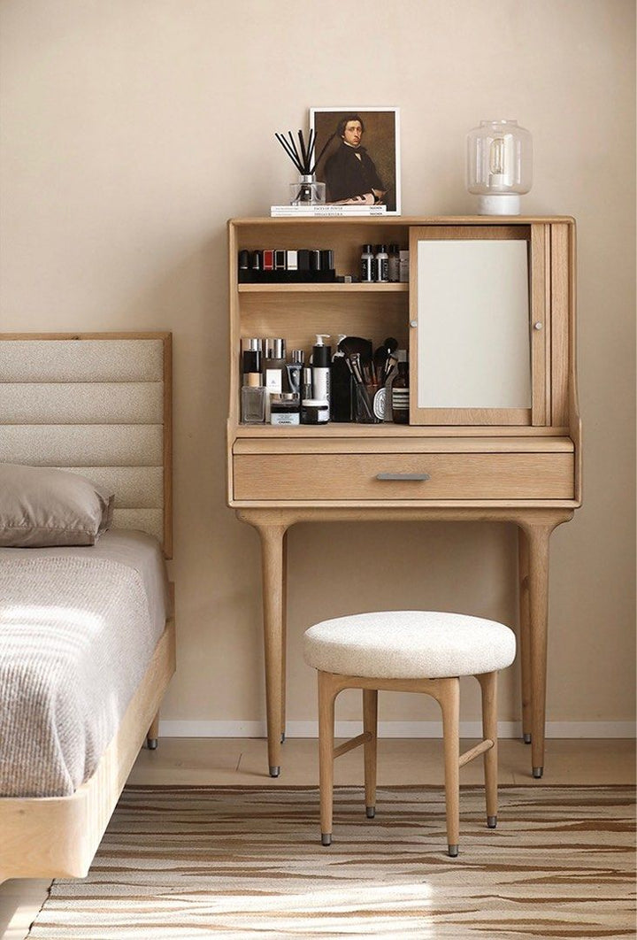 REMES Rustic Solid Wood Vanity Table