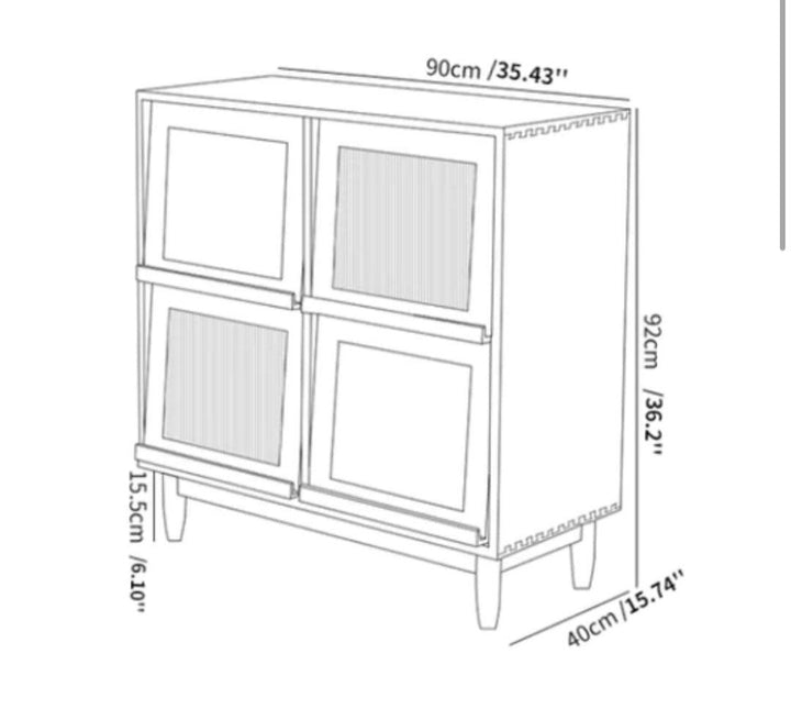 RENAE Wood Bookcase with Tilt Up Door