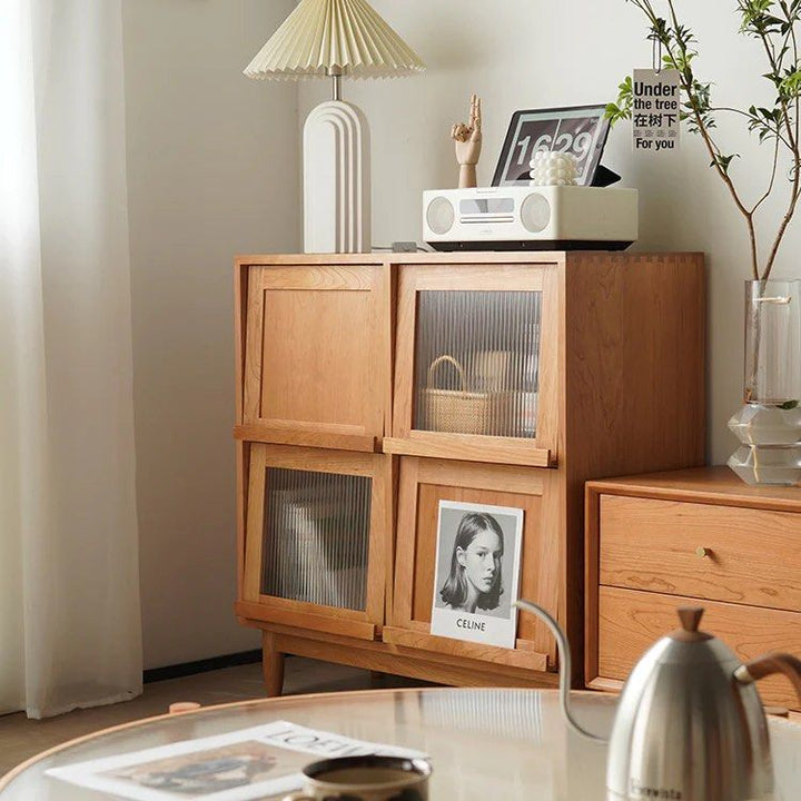 RENAE Wood Bookcase with Tilt Up Door