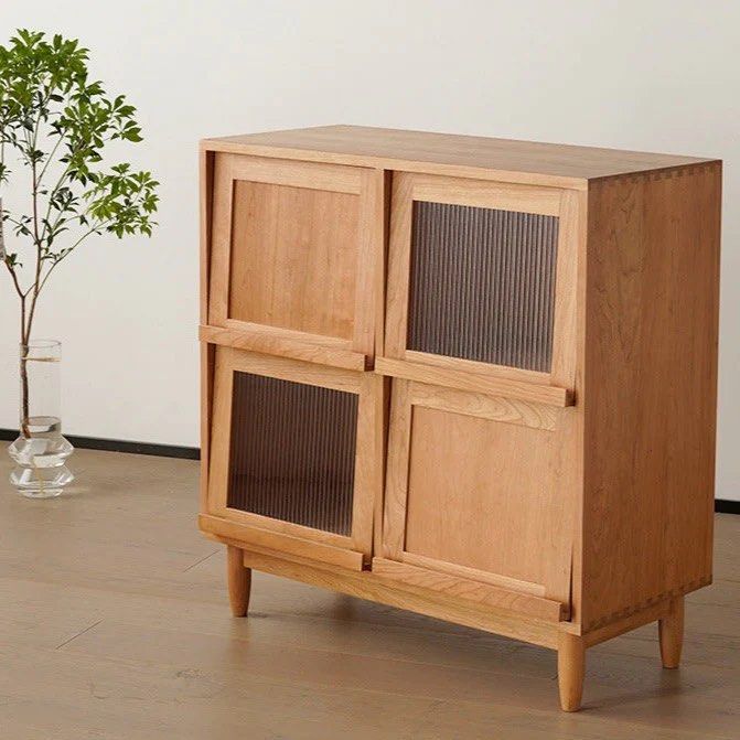 RENAE Wood Bookcase with Tilt Up Door