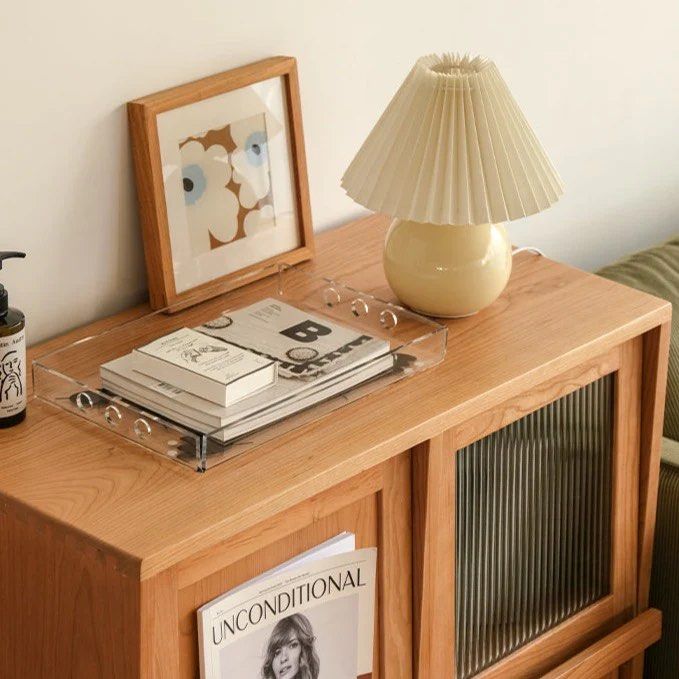 RENAE Wood Bookcase with Tilt Up Door