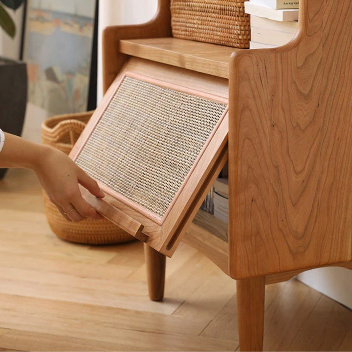 RERIER Drawer Solid Wood Nightstand