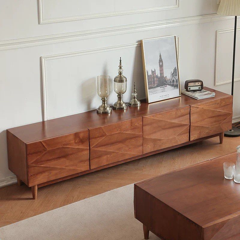 RICKIN Modern Solid Wood TV Console