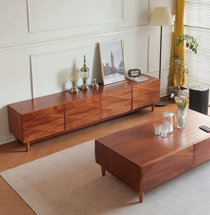 RICKIN Modern Solid Wood TV Console