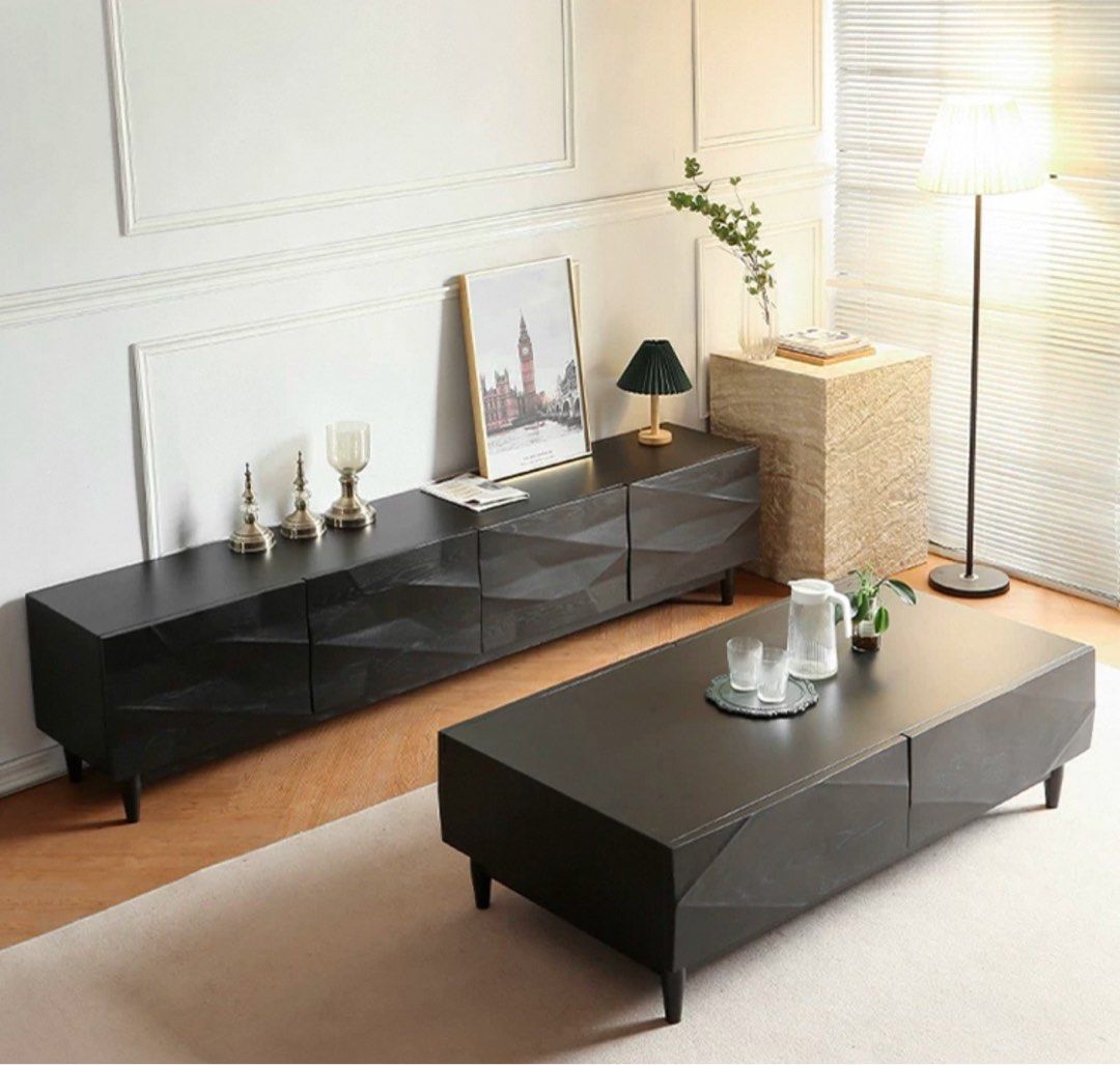 RICKIN Modern Solid Wood TV Console