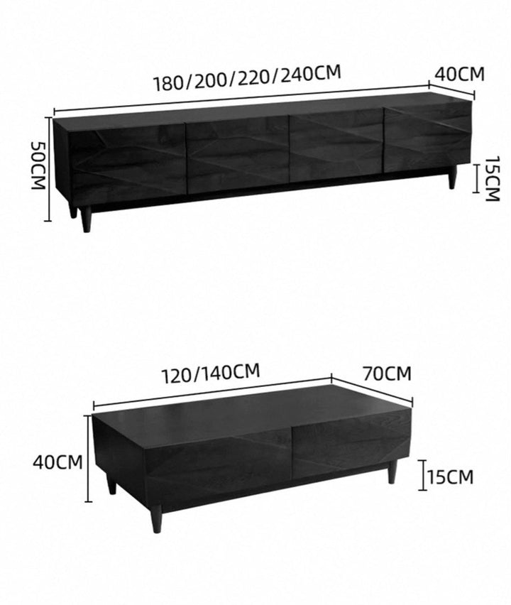 RICKIN Modern Solid Wood TV Console