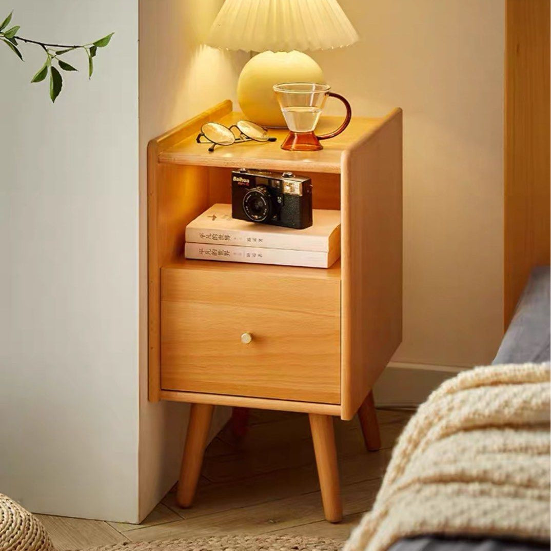 RIDJER Modern Solid Wood Bedside Table