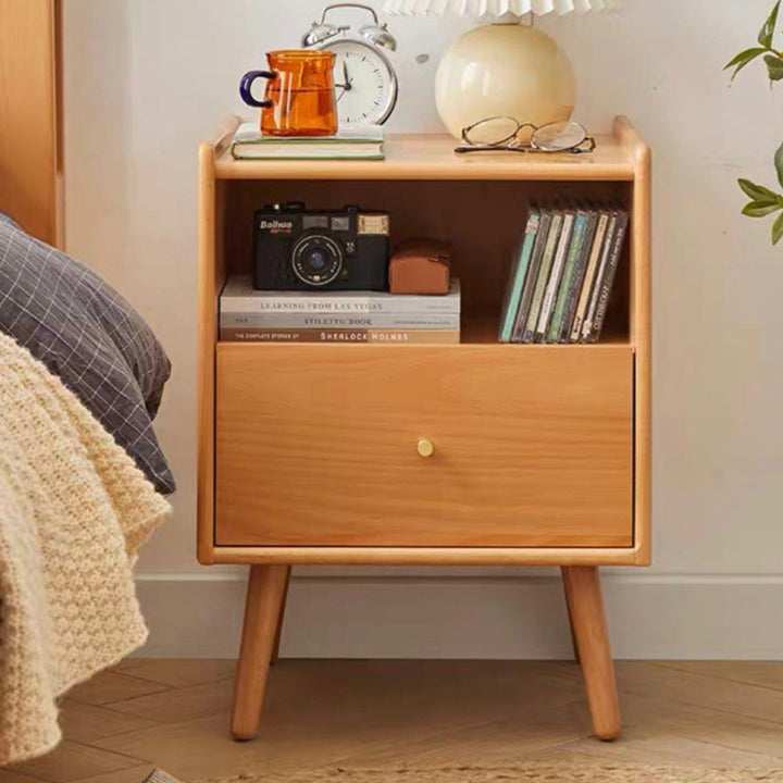 RIDJER Modern Solid Wood Bedside Table