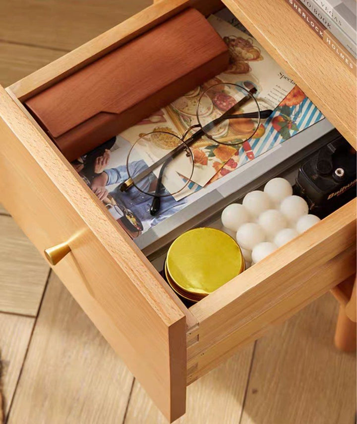 RIDJER Modern Solid Wood Bedside Table