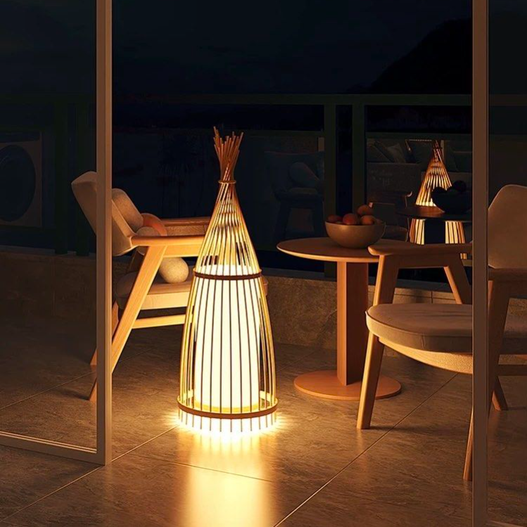 RION Oriental Bamboo Floor Lamp