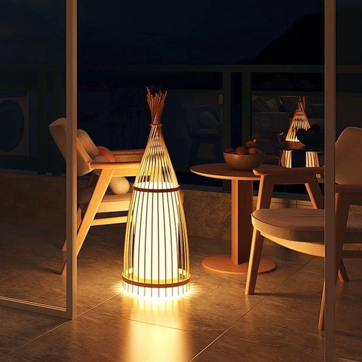 RION Oriental Bamboo Floor Lamp