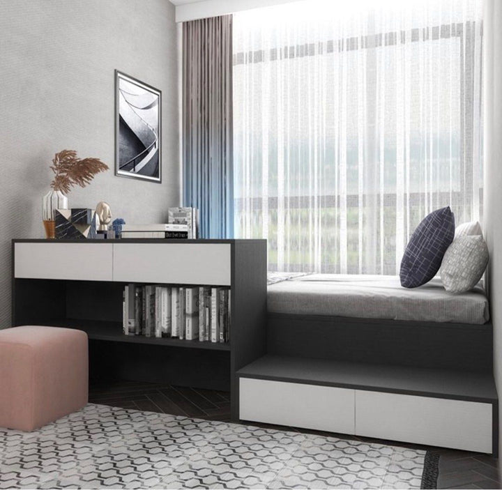 RIVERA Modern Storage Bed & Study Table