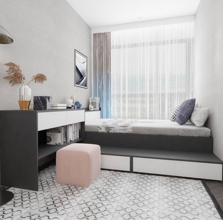 RIVERA Modern Storage Bed & Study Table