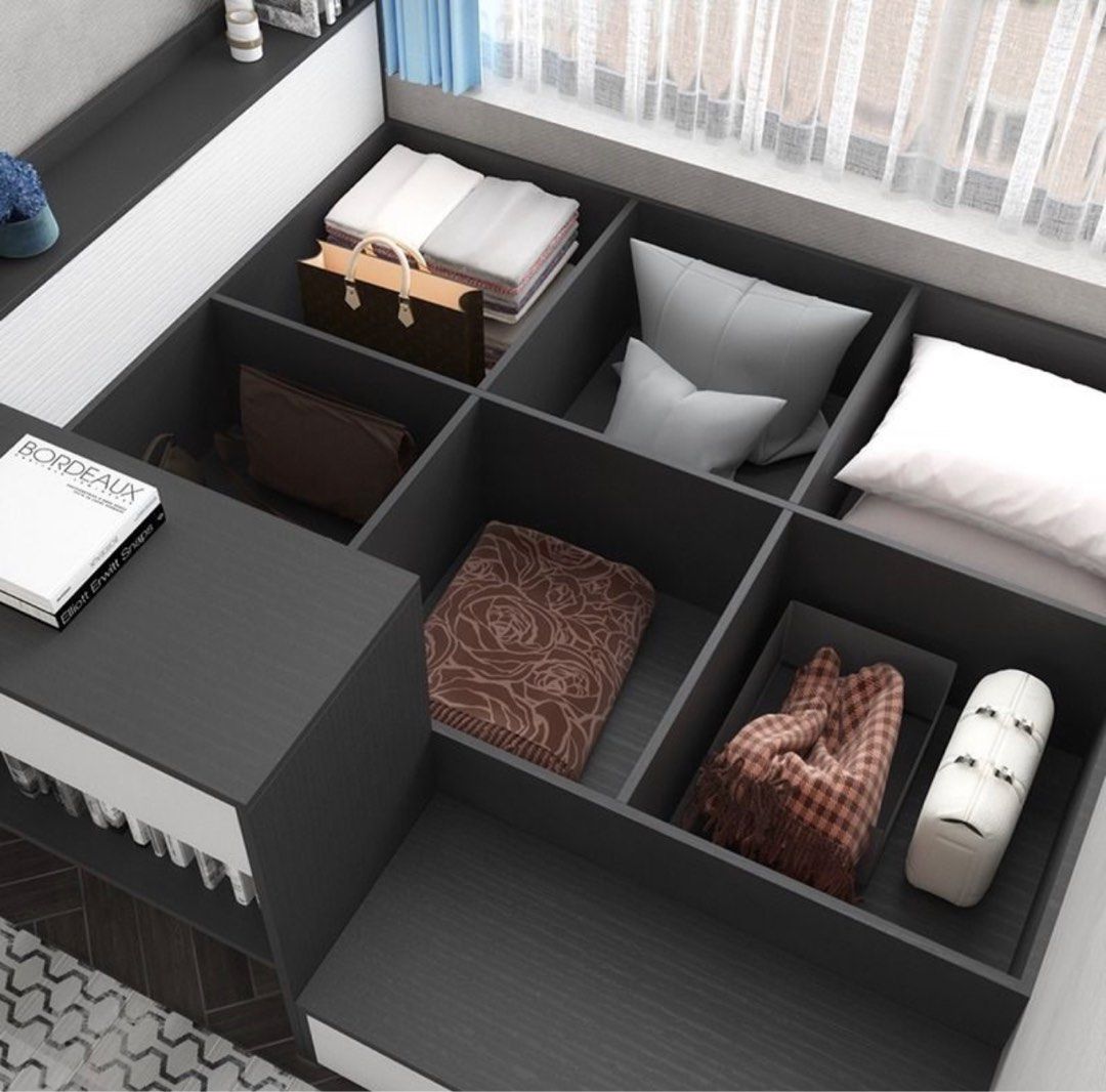 RIVERA Modern Storage Bed & Study Table