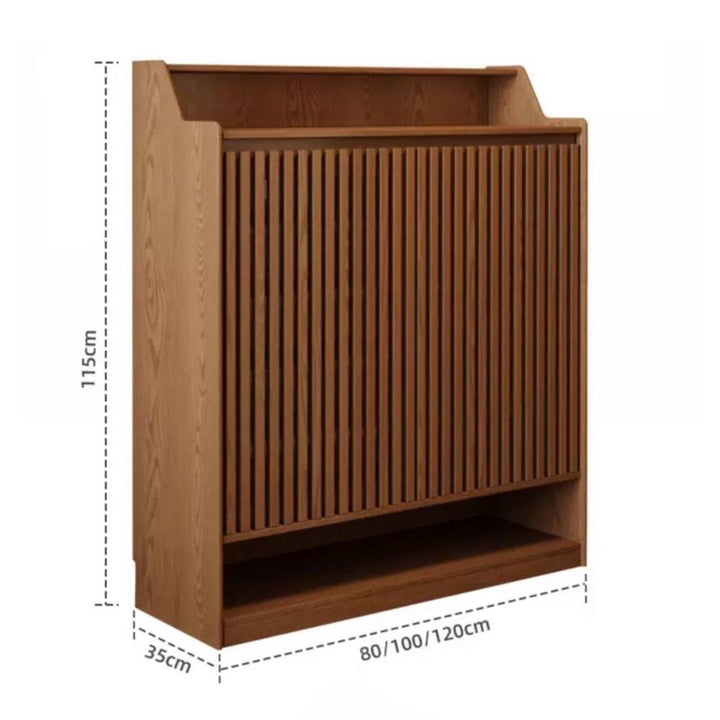 ROBEN Modern Solid Wood Fluted Shoe Cabinet