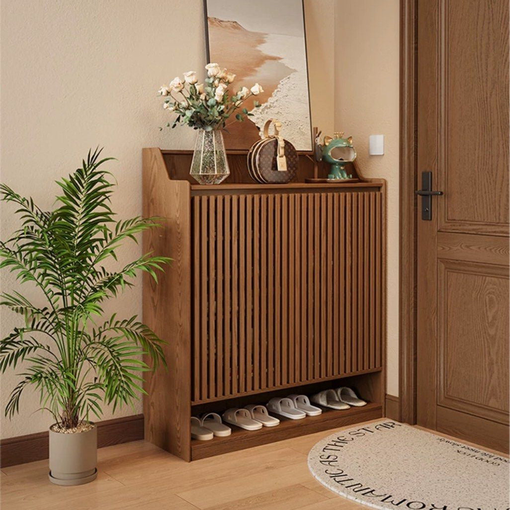 ROBEN Modern Solid Wood Fluted Shoe Cabinet