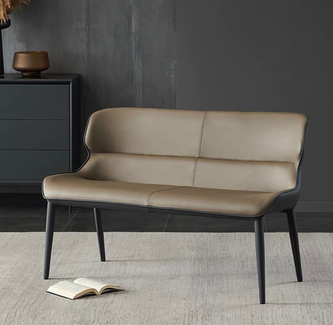 ZURIEL Modern Leather Dining Bench