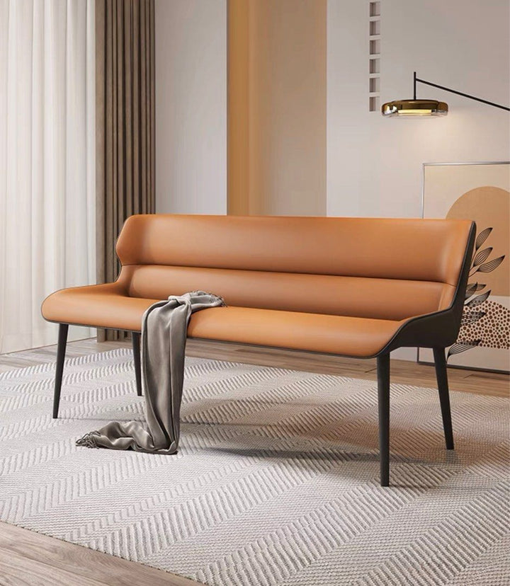 ZURIEL Modern Leather Dining Bench
