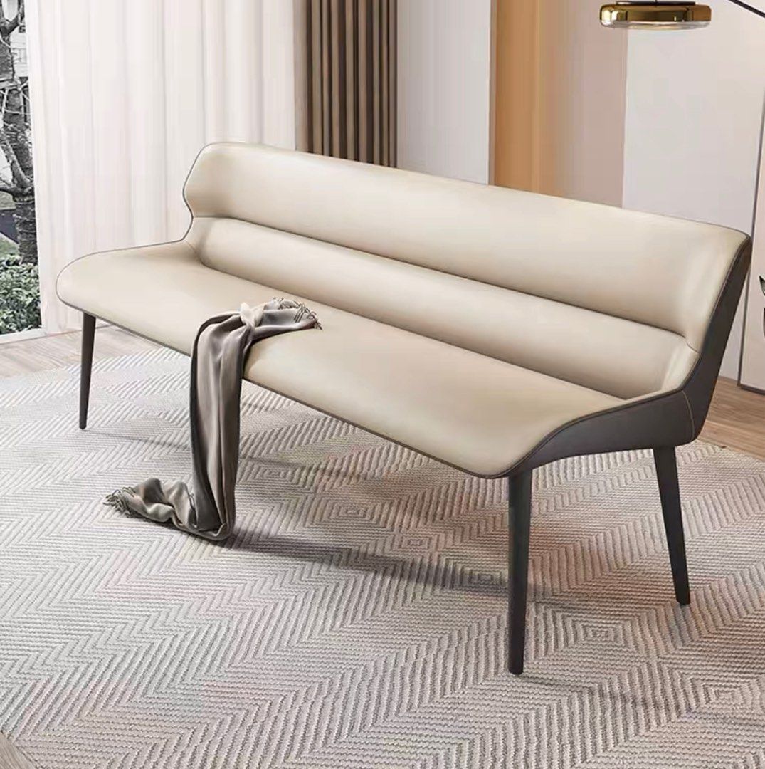 ZURIEL Modern Leather Dining Bench