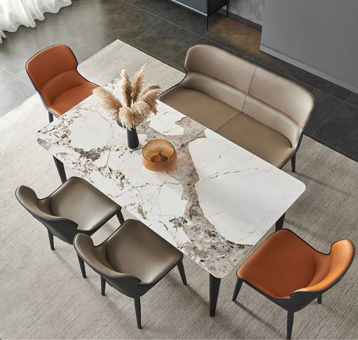 ZURIEL Modern Leather Dining Bench