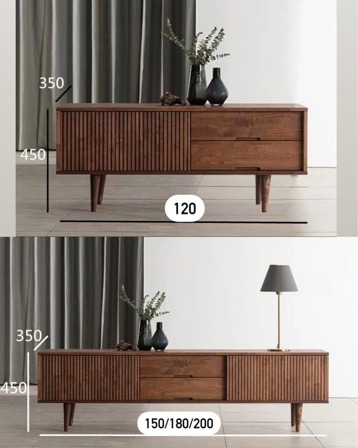 KEEVE Rustic Wood TV Console